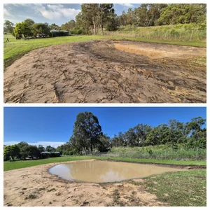 Greenys Earthworks machine at work, Warwick & surrounds