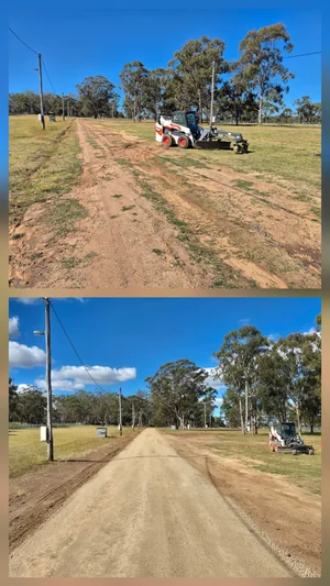 Greenys Earthworks machine at work, Warwick & surrounds